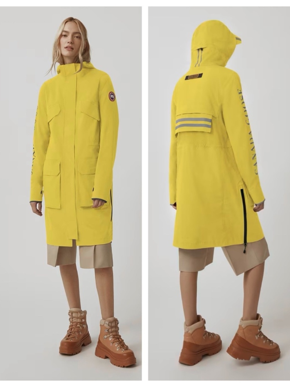 CANADA GOOSE Seaboard Women's M Overboard Yellow Rain Jacket Style 5607L Luxury